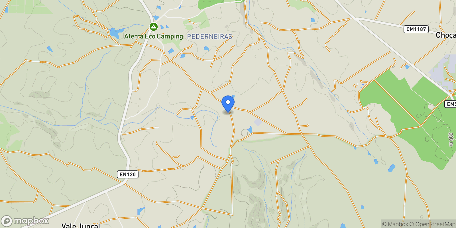 Map showing Samouqueiro, S.Teotónio, Beja District, Portugal.