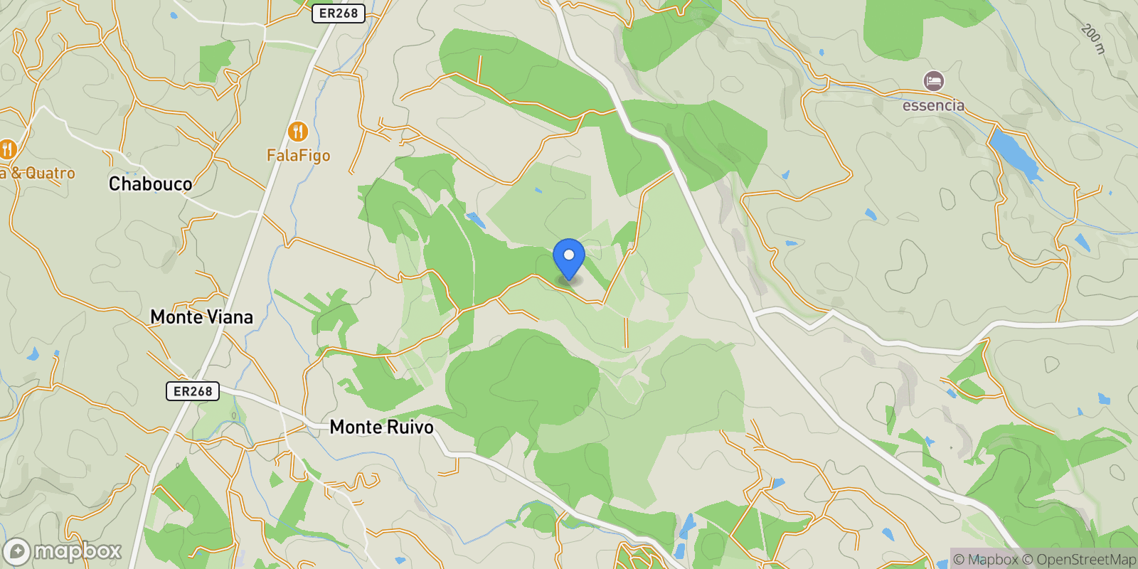 Map showing Monte Ruivo, Aljezur, Algarve, Portugal.