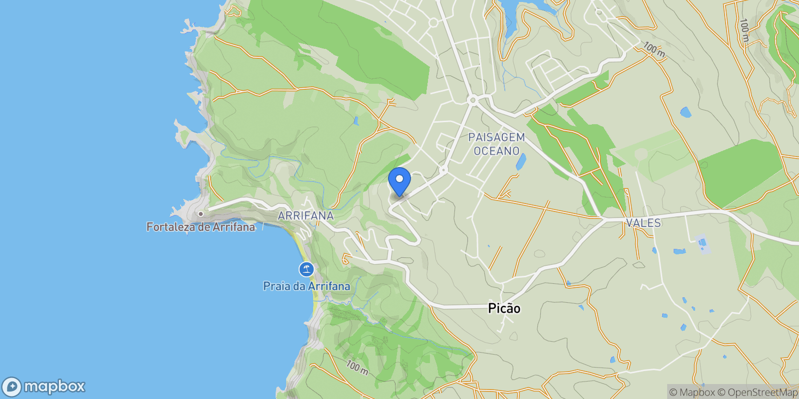 Map showing Urbanização Vale da Telha, Aljezur, Algarve, Portugal.