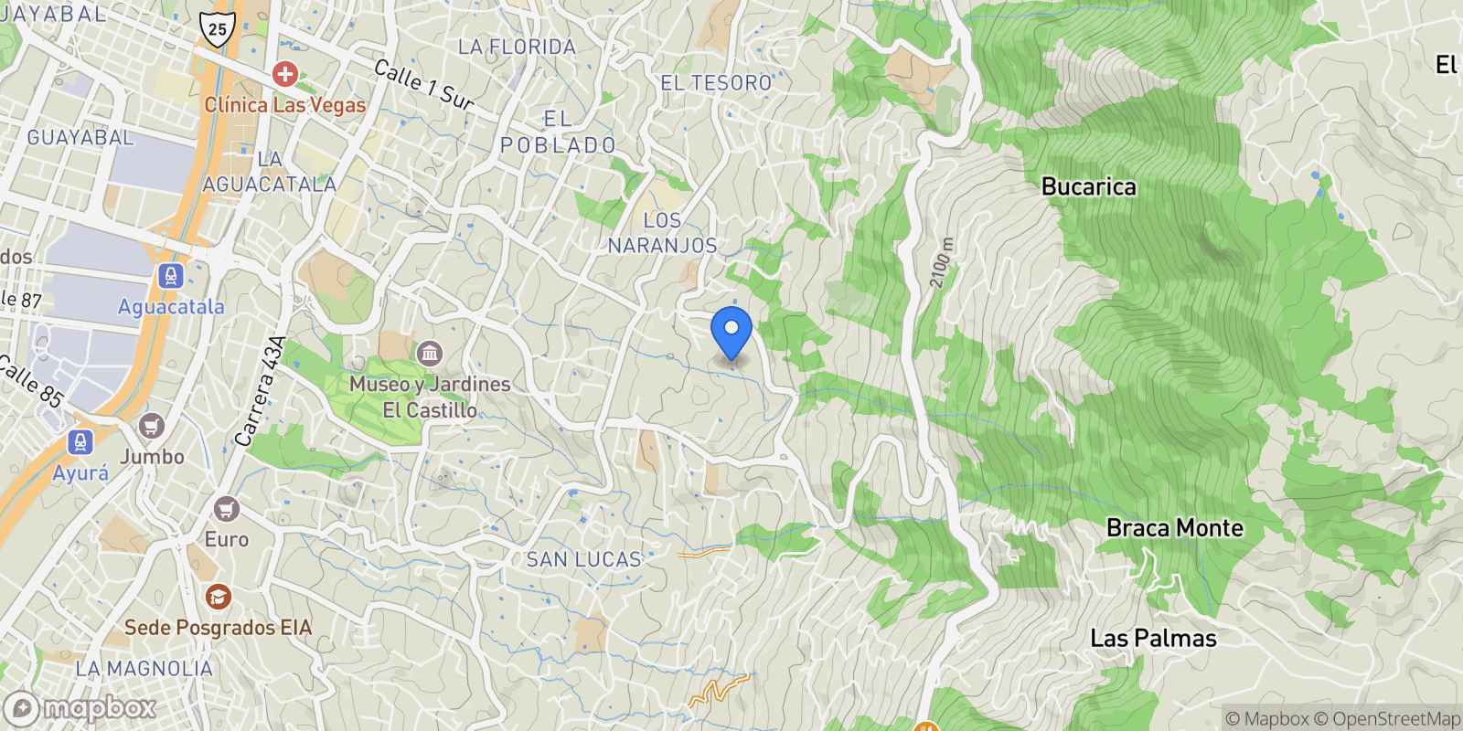 Map showing Medellín EDIFICIO RENAISSANCE, Medellín, Antioquia, Colombia.