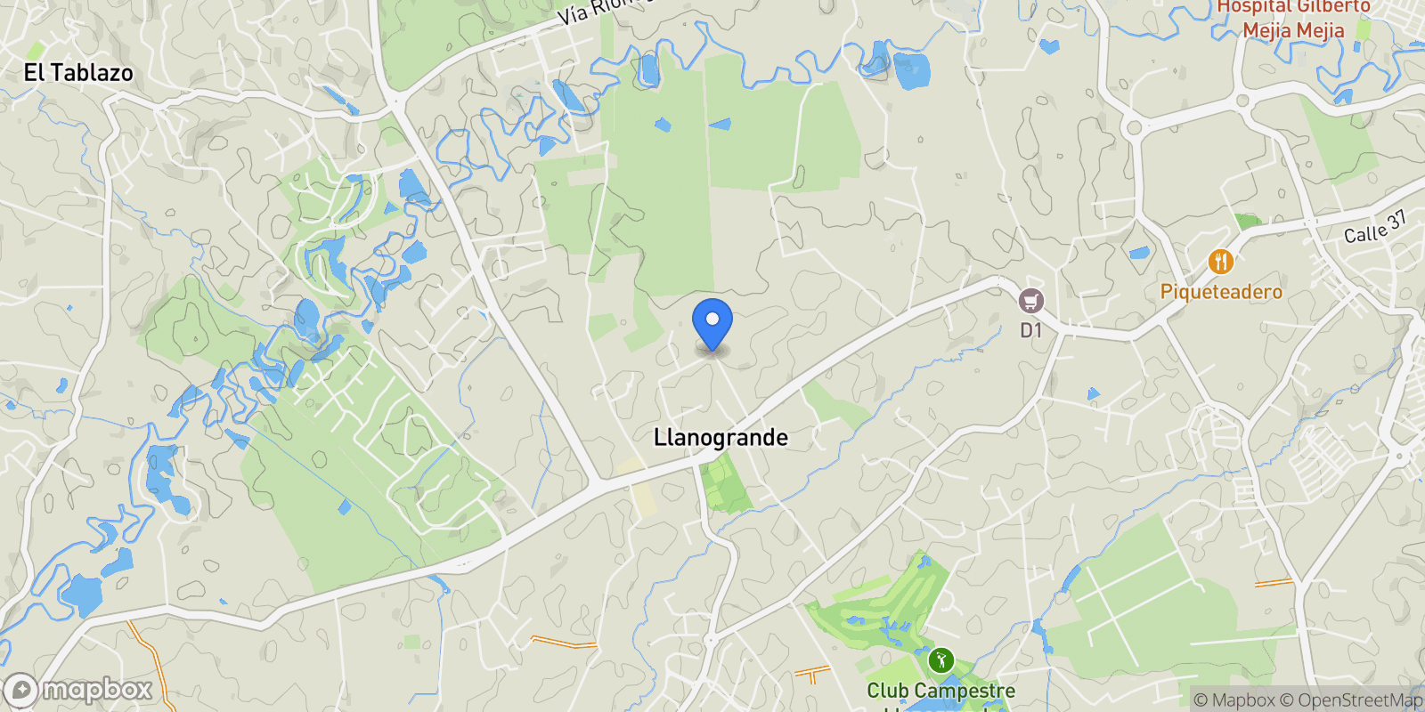 Map showing Rionegro KILOMETER 85 # ., Rionegro, Antioquia, Colombia.