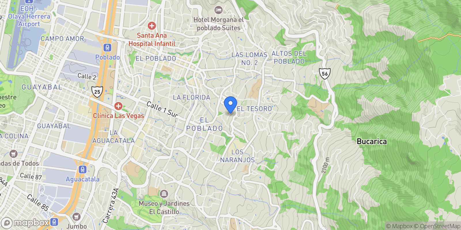 Map showing Medellín AVENUE 29A # 39146 31, Medellín, Antioquia, Colombia.