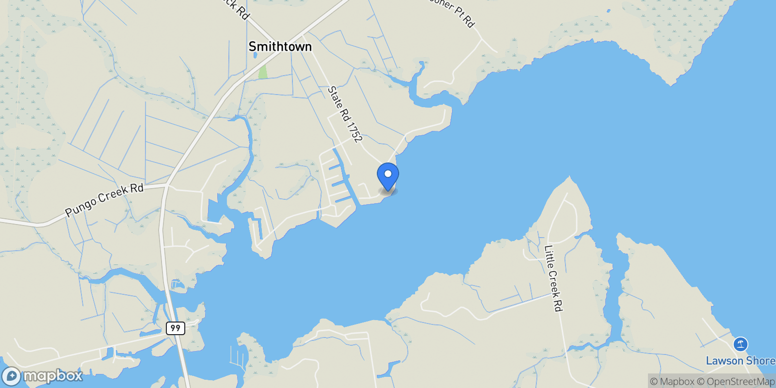 Map showing 123 Pungo View Road, Belhaven, North Carolina, United States.