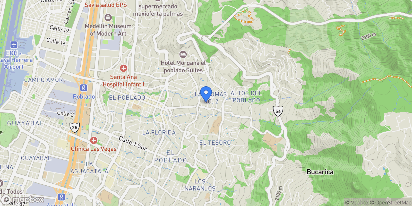 Map showing Medellín CL 10ANO. 28 41, Medellín, Antioquia, Colombia.
