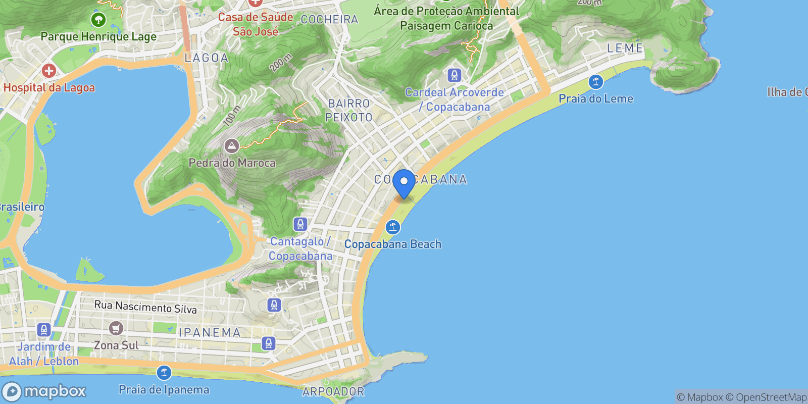 Map showing Rio de Janeiro, State of Rio de Janeiro, Brazil.