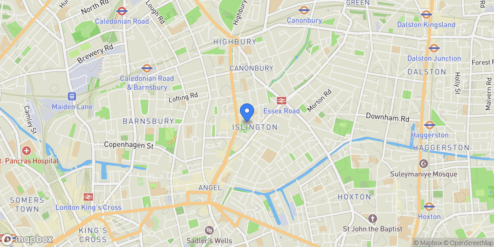 Map showing Dagmar Terrace, Angel, England, United Kingdom.