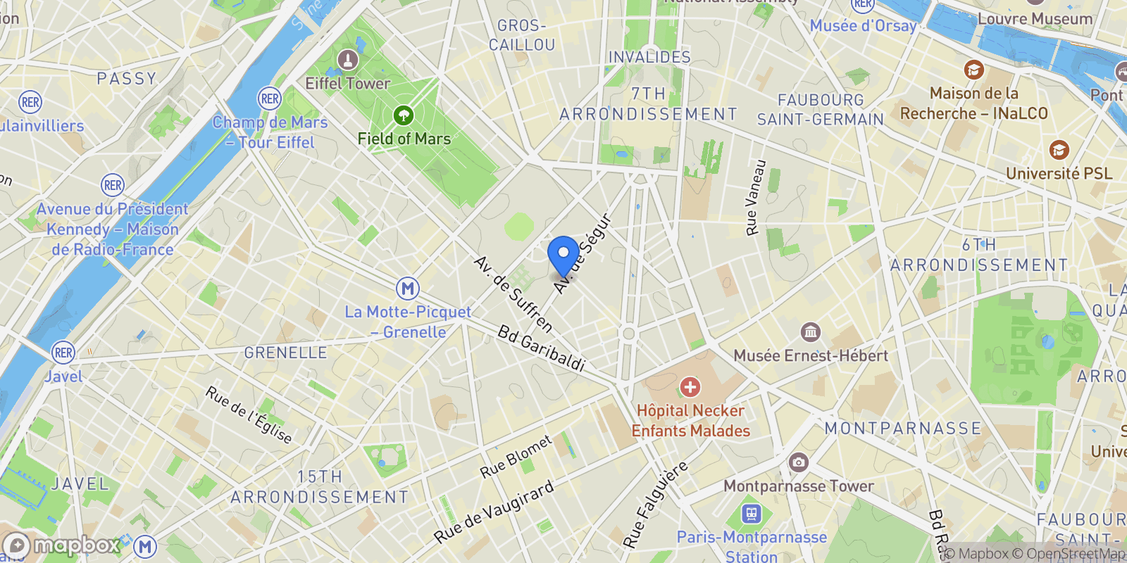 Map showing Paris, Île-de-France, France.