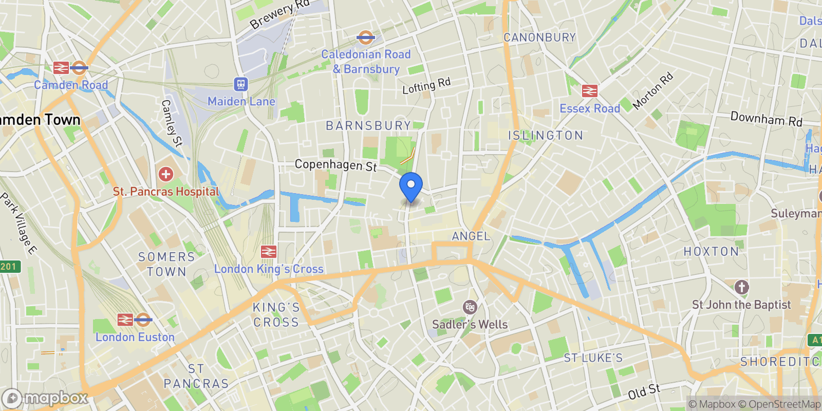 Map showing Islington, London, England, United Kingdom.