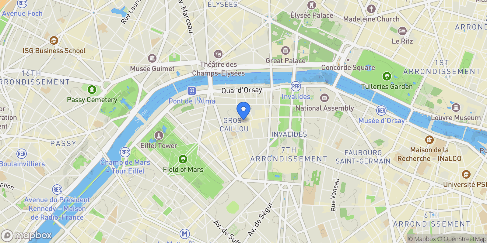 Map showing Paris, Île-de-France, France.