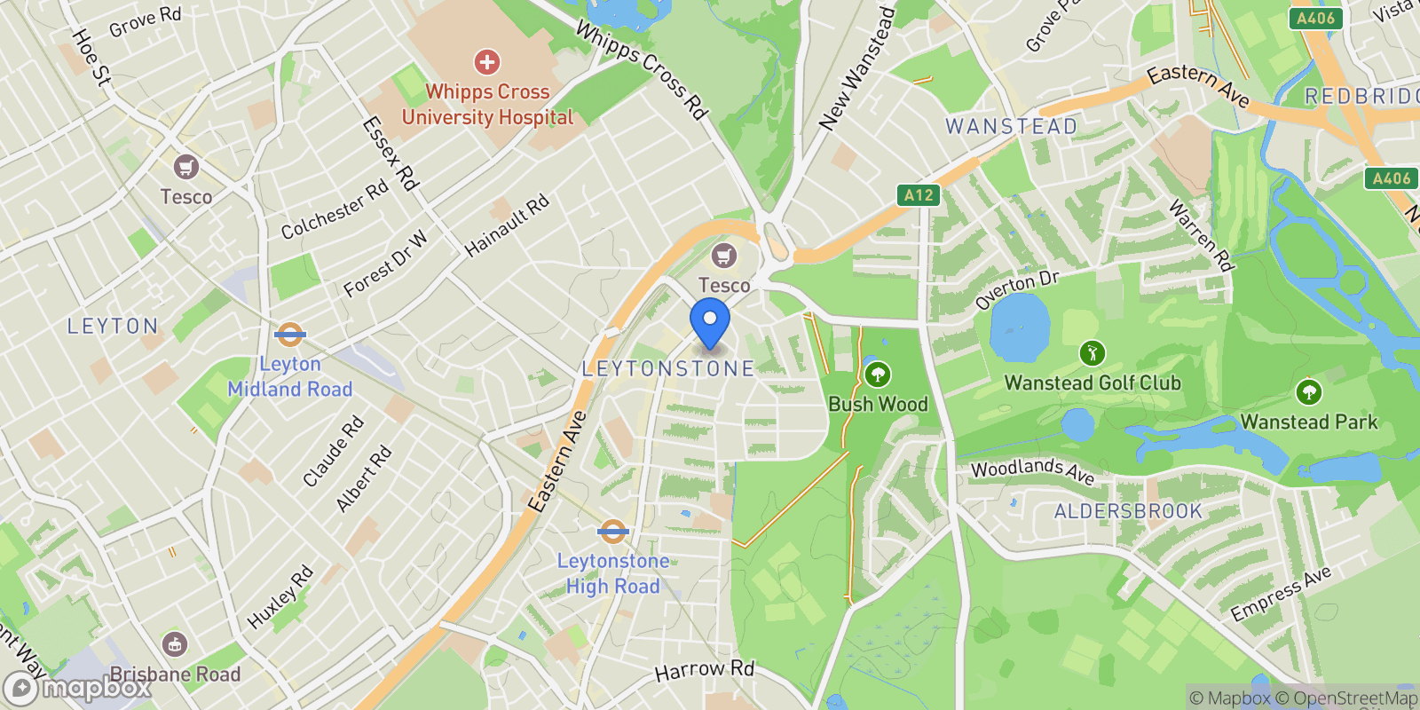 Map showing London, England, United Kingdom.