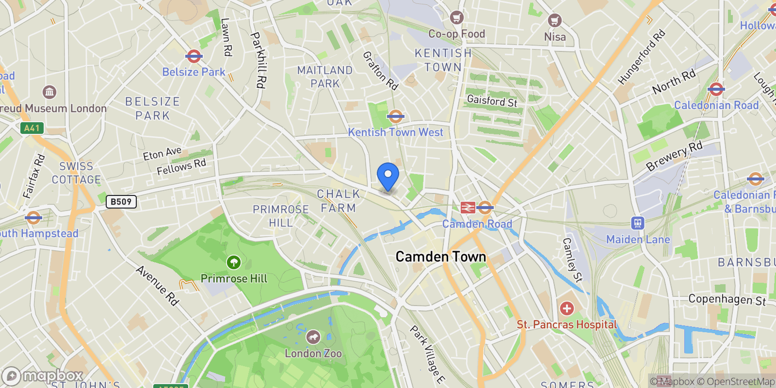 Map showing Camden, London, England, United Kingdom.