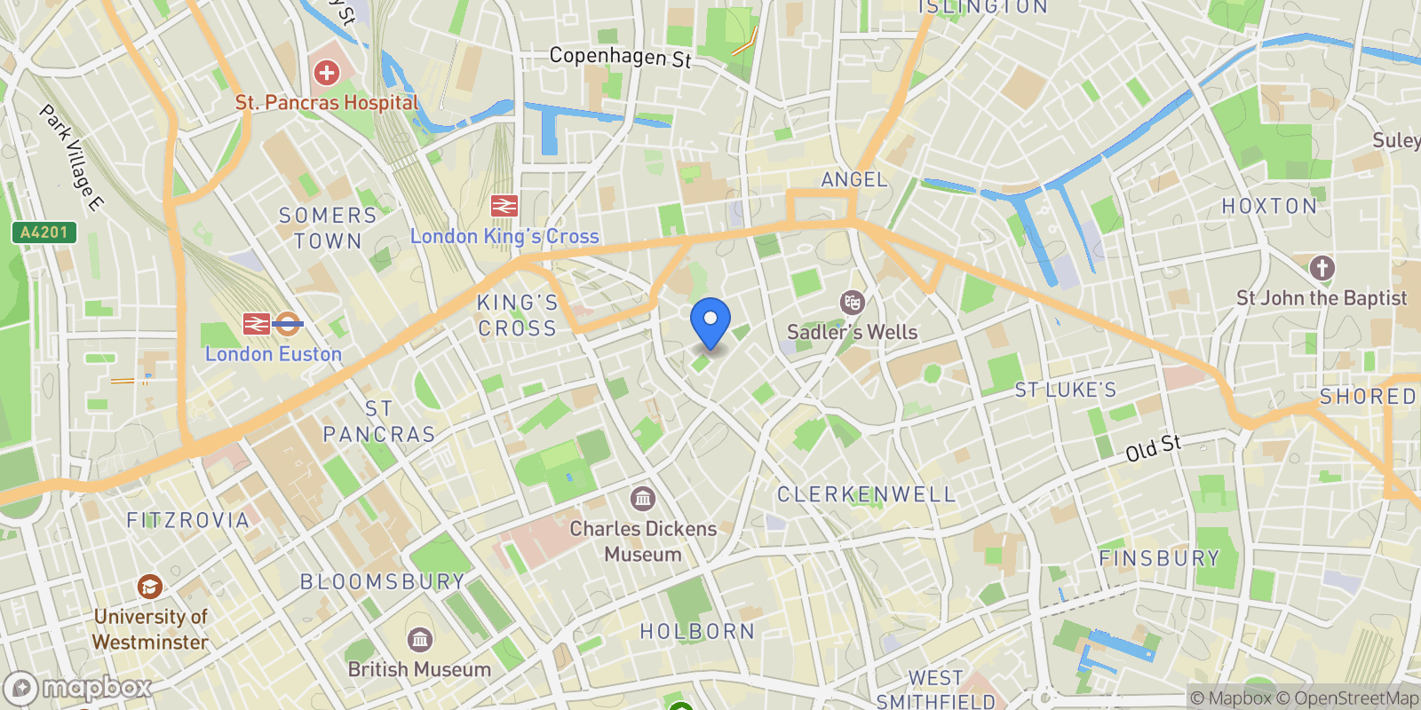 Map showing Islington, London, England, United Kingdom.