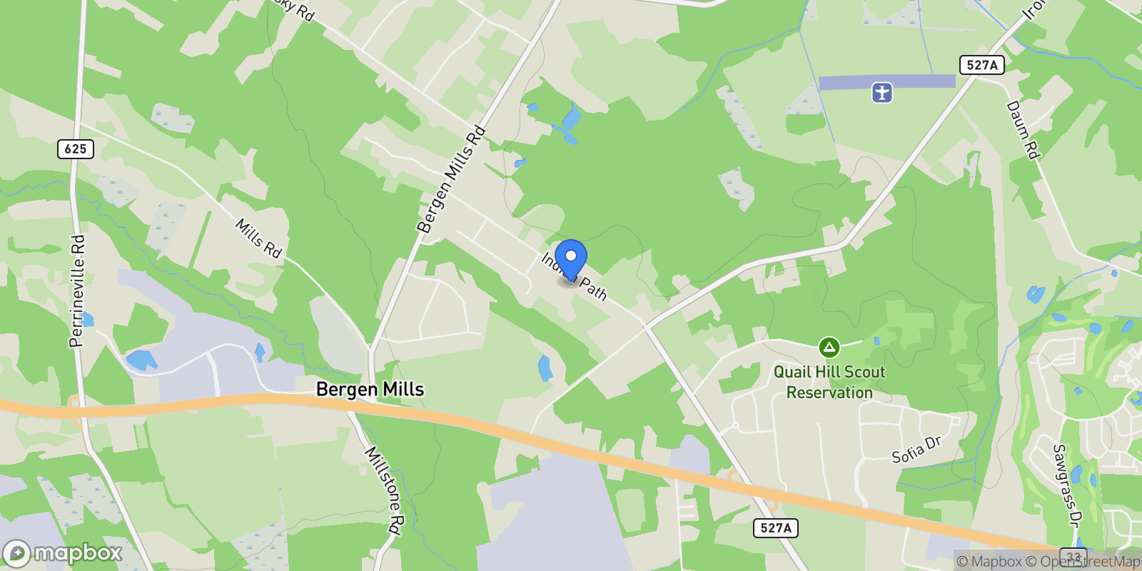 Map showing 13 Indian Path, Millstone, New Jersey, United States.