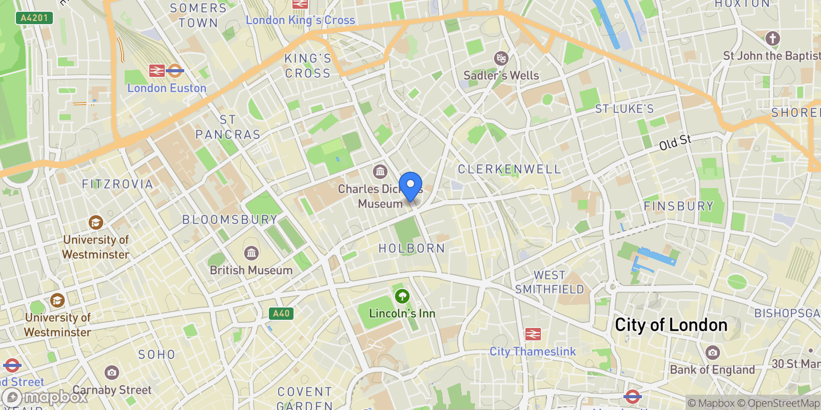 Map showing Grays Inn Road, London, England, United Kingdom.