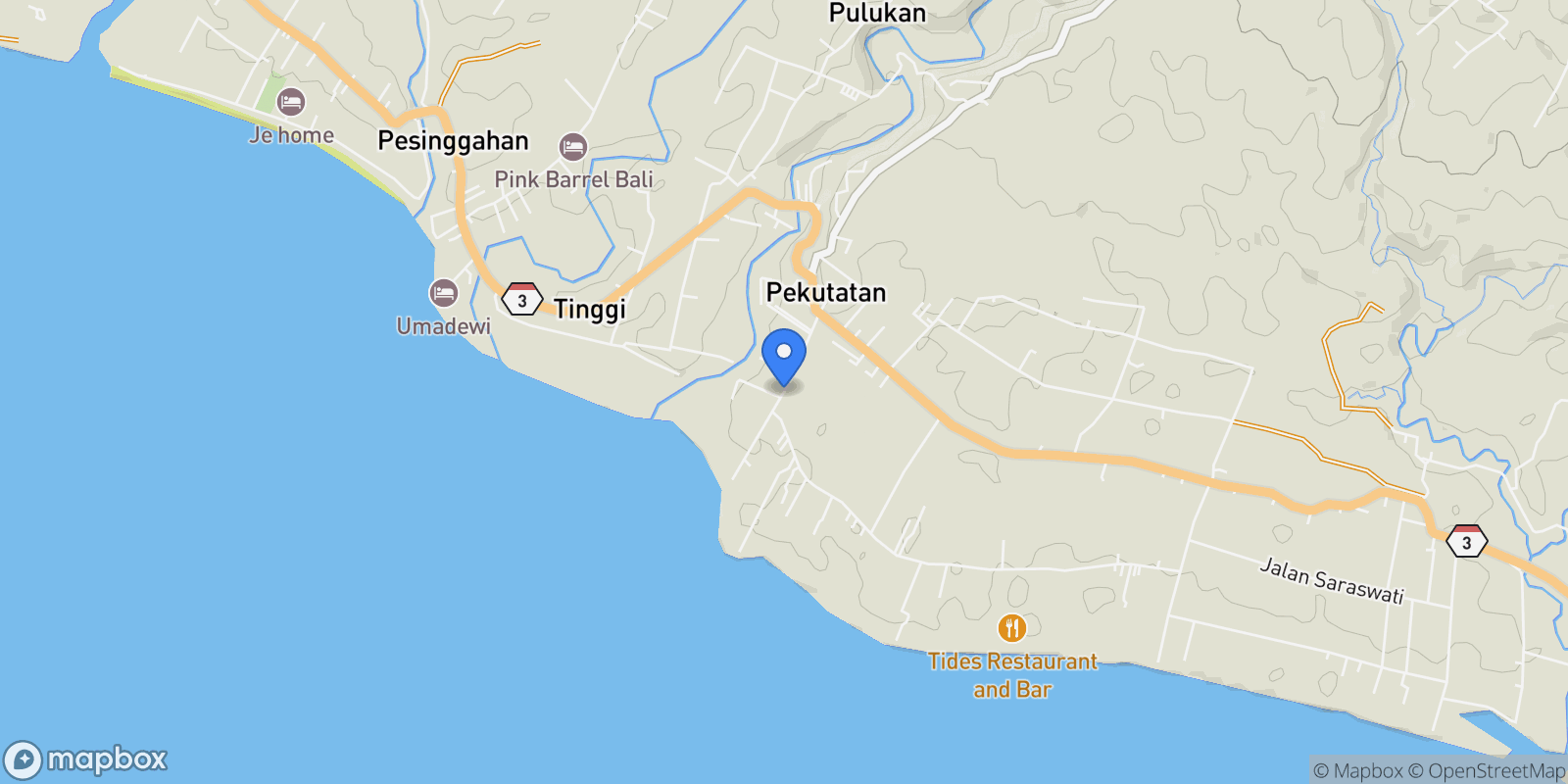 Map showing Jl. Pelabuhan, Pekutatan, Kec. Pekutatan, Kabupaten Jembrana, Bali, Indonesia, Kecamatan Pekutatan, Indonesia.