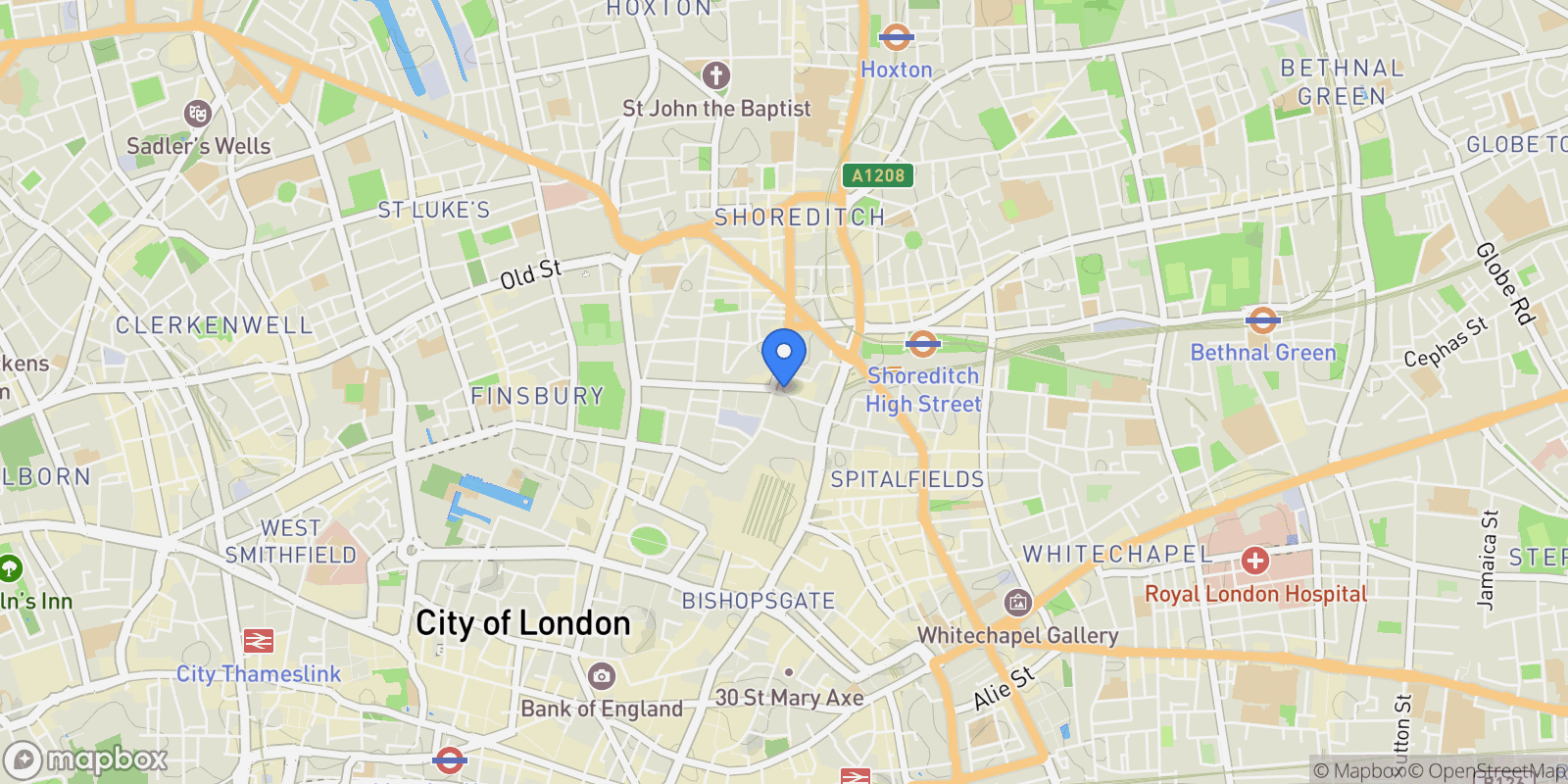 Map showing Principal Tower, London, England, United Kingdom.