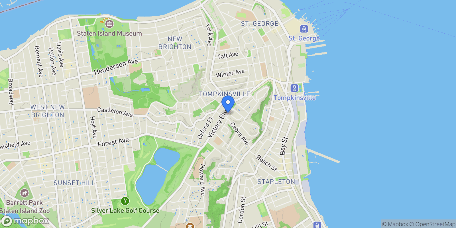 Map showing 7 Rosewood Place, New York, New York, United States.
