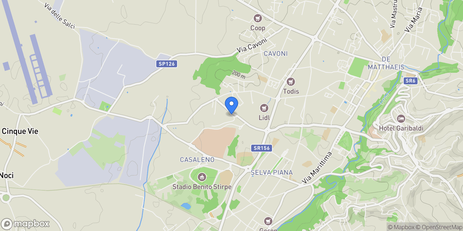 Map showing Frosinone, Lazio, Italy.