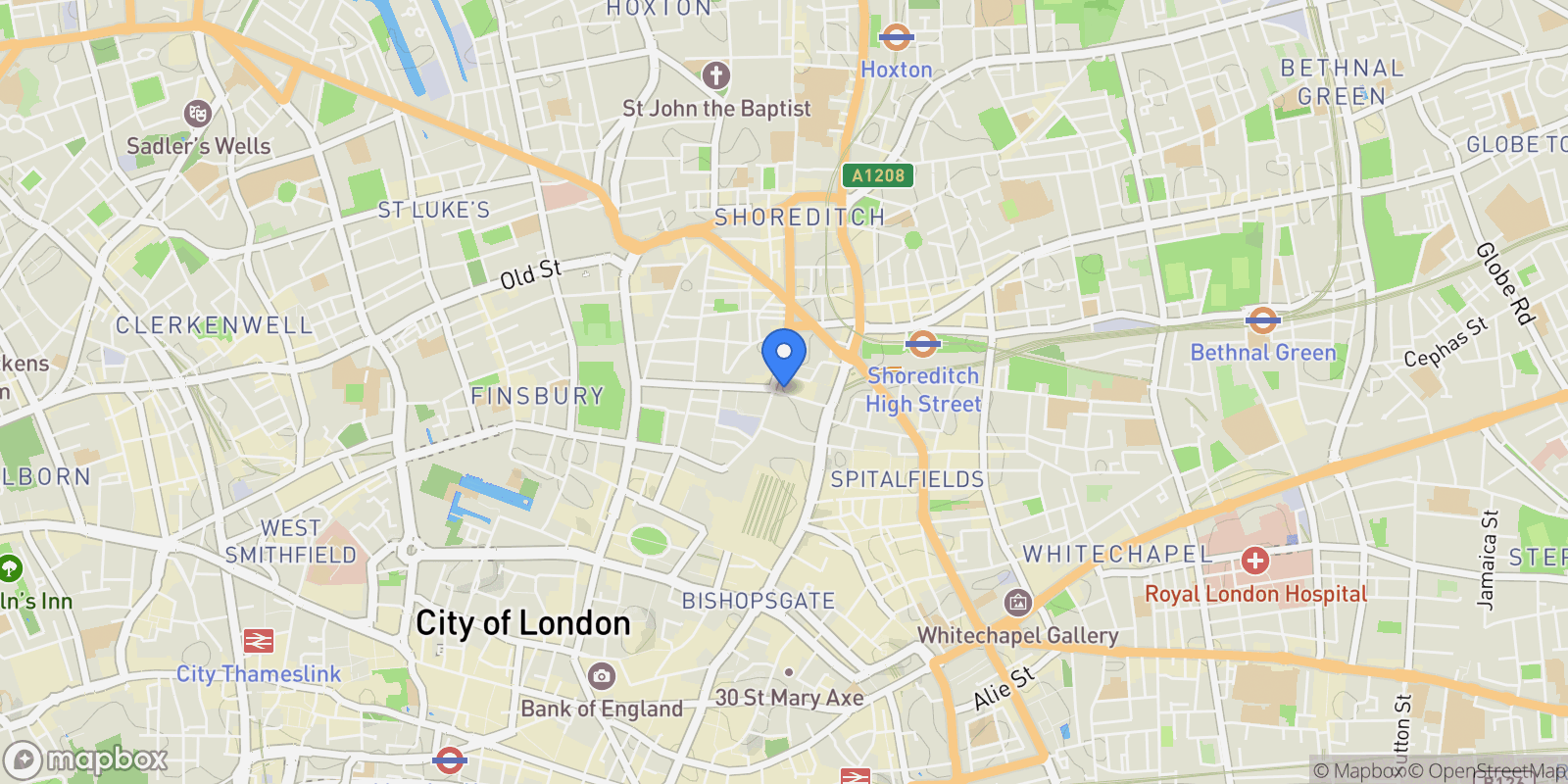 Map showing Principal Tower, London, England, United Kingdom.