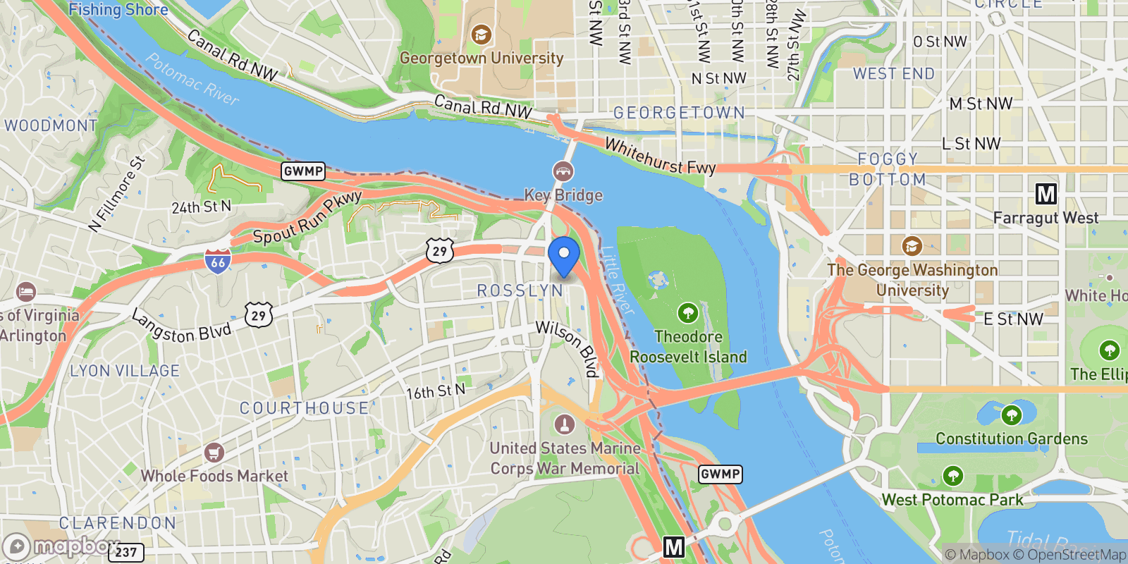 Map showing 1111 19th Street N Unit# 1706, Arlington, VA 22209, Arlington, Virginia, United States.