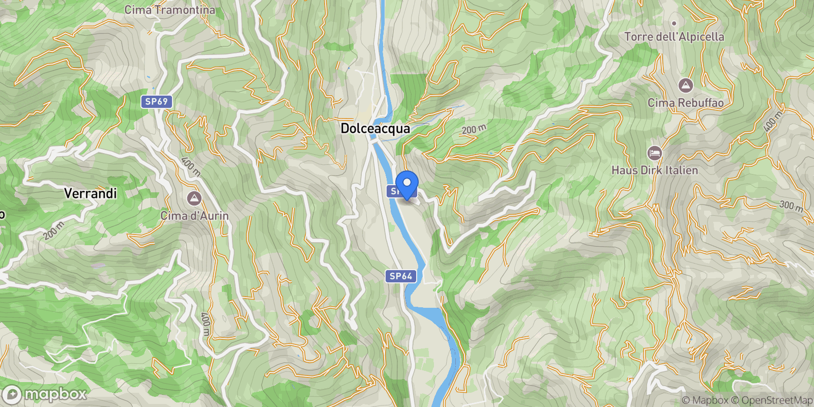 Map showing Dolceacqua, Liguria, Italy.
