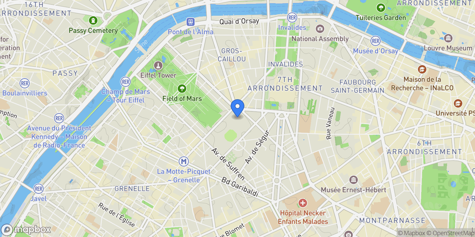 Map showing Paris, Île-de-France, France.