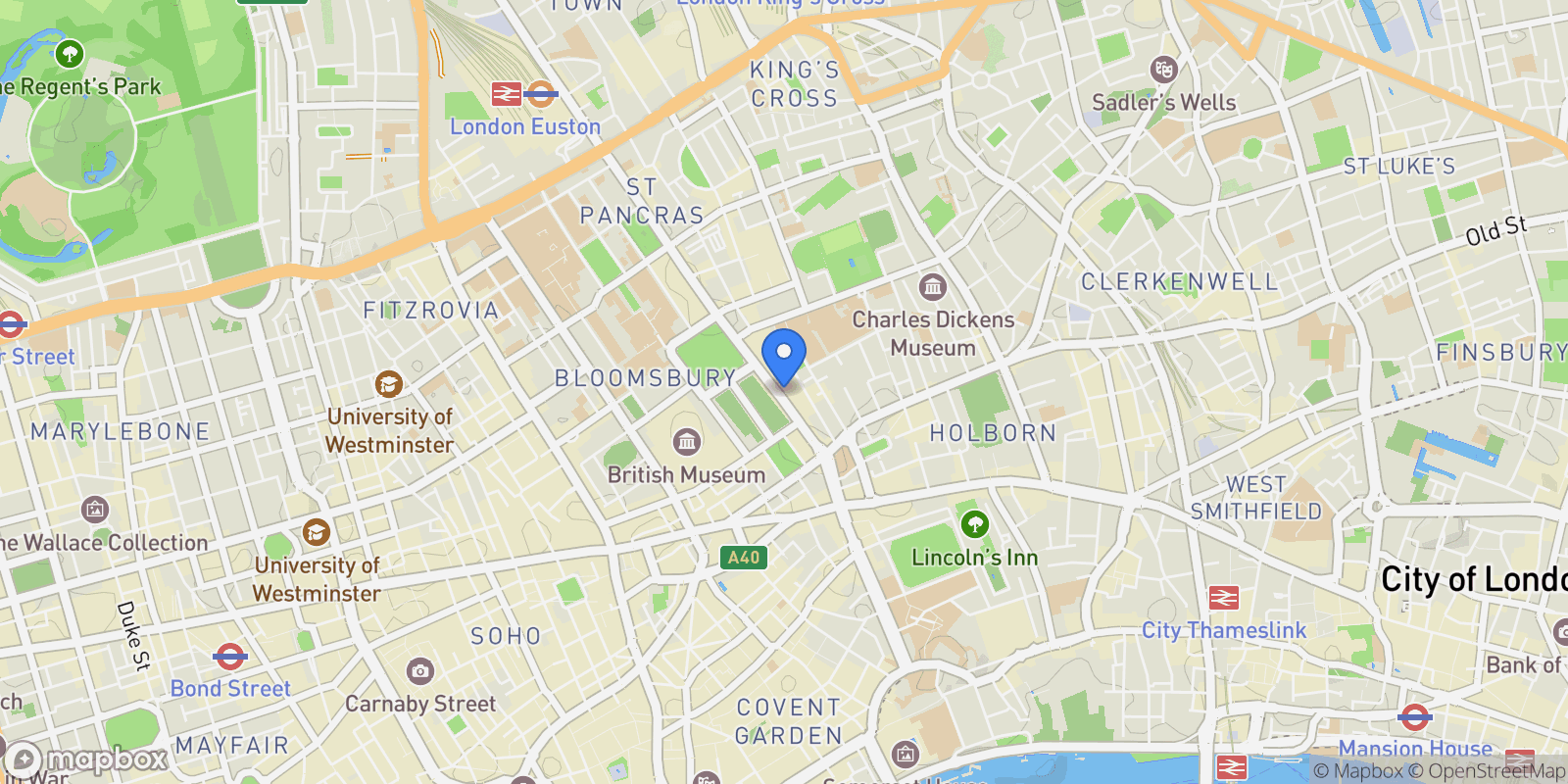 Map showing London, England, United Kingdom.