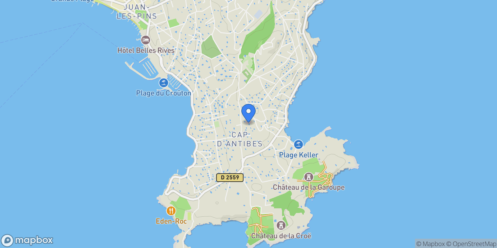 Map showing Antibes, Provence-Alpes-Côte d'Azur, France.