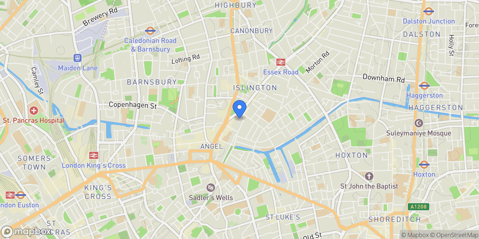 Map showing Islington, London, England, United Kingdom.
