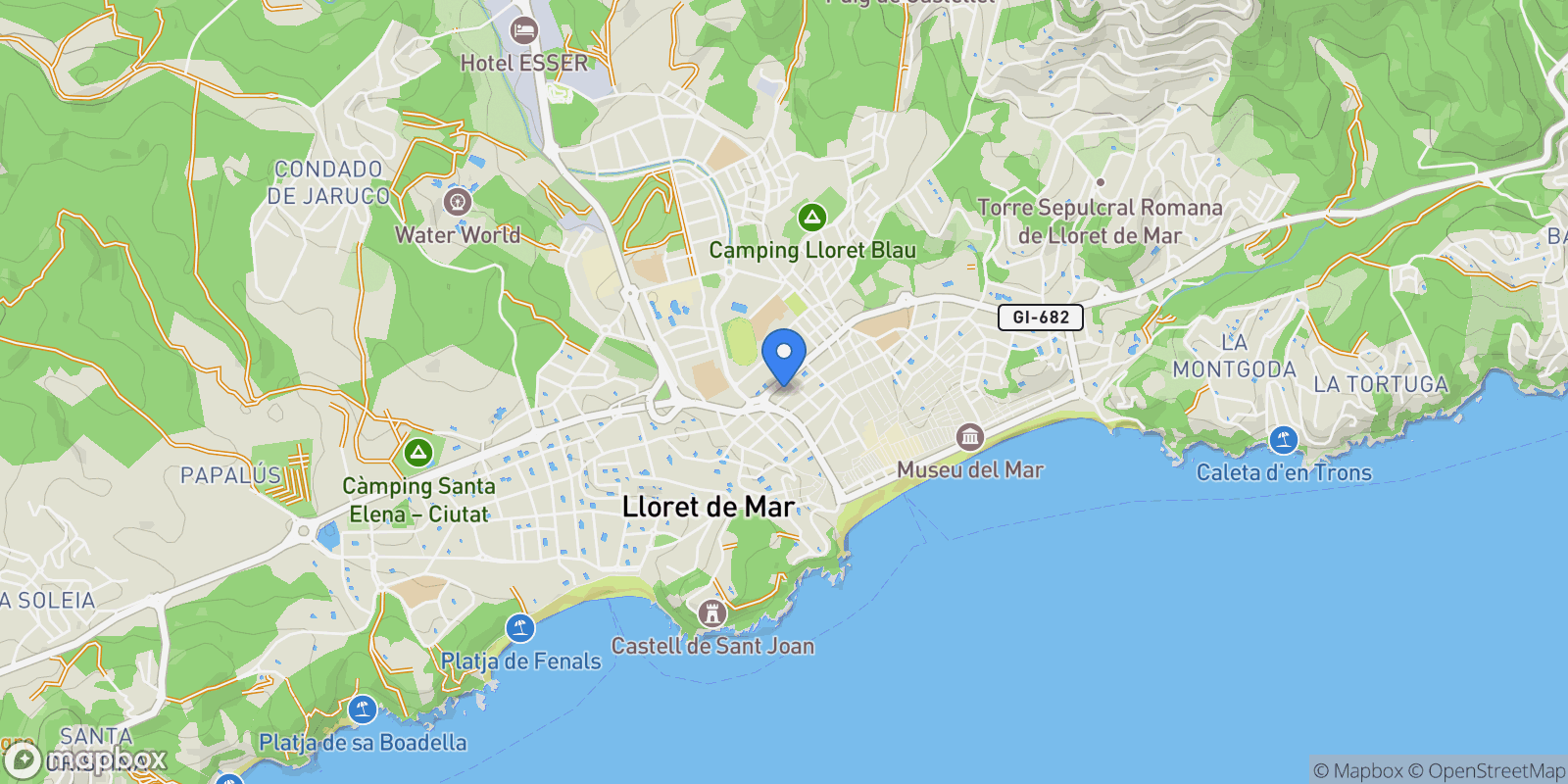 Map showing Passeig de Camprodon i Arrieta 6, Lloret del Mar, GI 17310, Lloret de Mar, Catalonia, Spain.