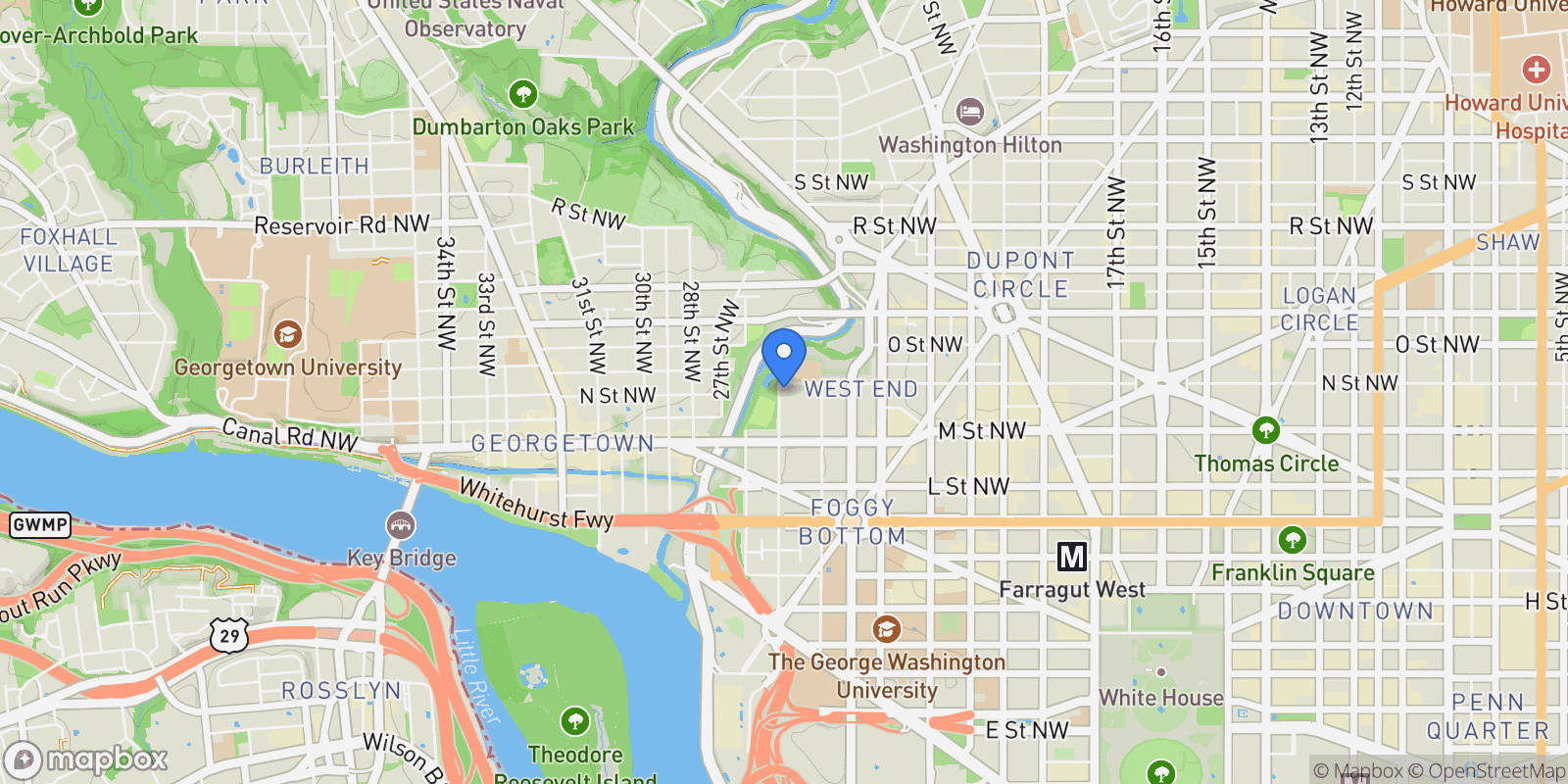 Map showing 1275 25th Street NW Unit# 610, Washington, DC 20037, Washington, District of Columbia, United States.