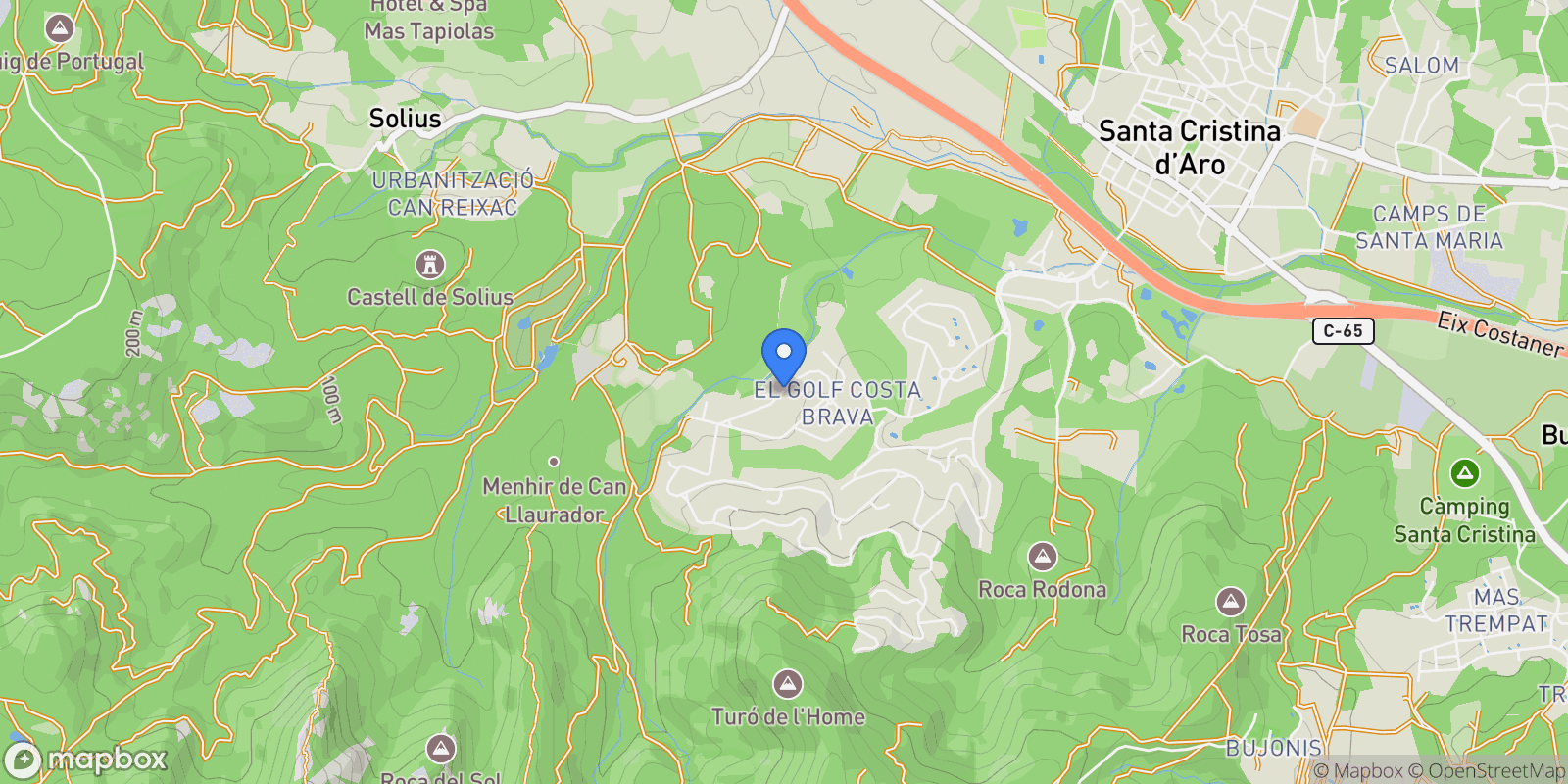 Map showing Montserrat 158, Santa Cristina d'Aro, GI 17246, Santa Cristina d'Aro, Catalonia, Spain.