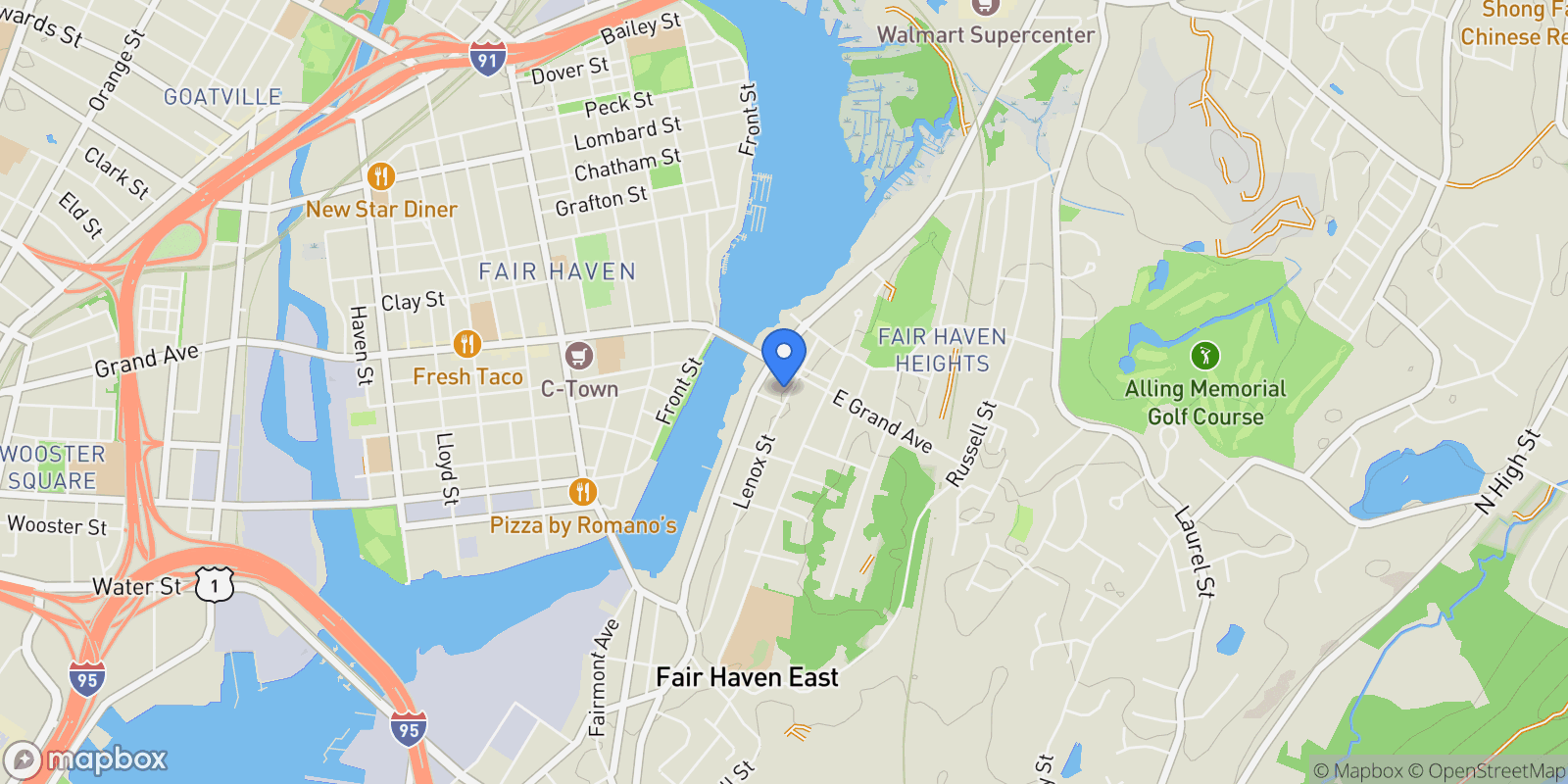 Map showing 314 Lenox Street, New Haven, Connecticut, United States.