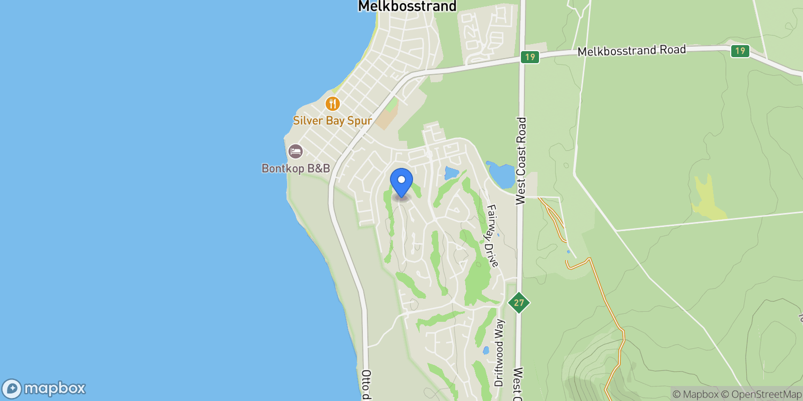 Map showing Cape Town, Western Cape, South Africa.