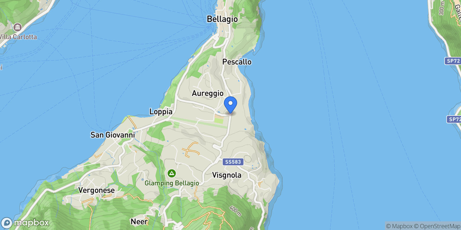 Map showing 22021 Bellagio CO, Italy, Bellagio, Lombardy, Italy.