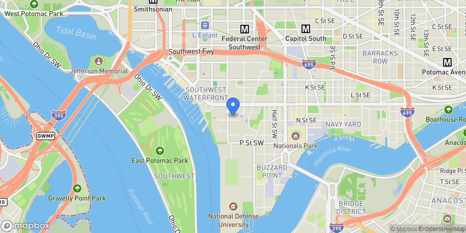 Map showing 361 N Street SW Unit# 361, Washington, DC 20024, Washington, District of Columbia, United States.
