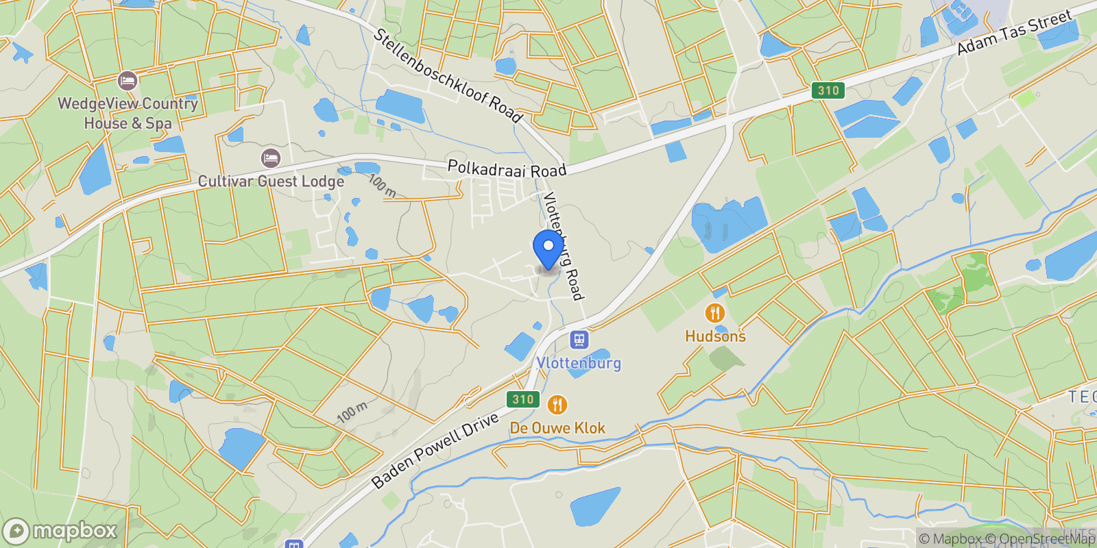 Map showing South Africa, Western Cape, Stellenbosch, Digteby Estate, 3, Stellenbosch, Western Cape, South Africa.