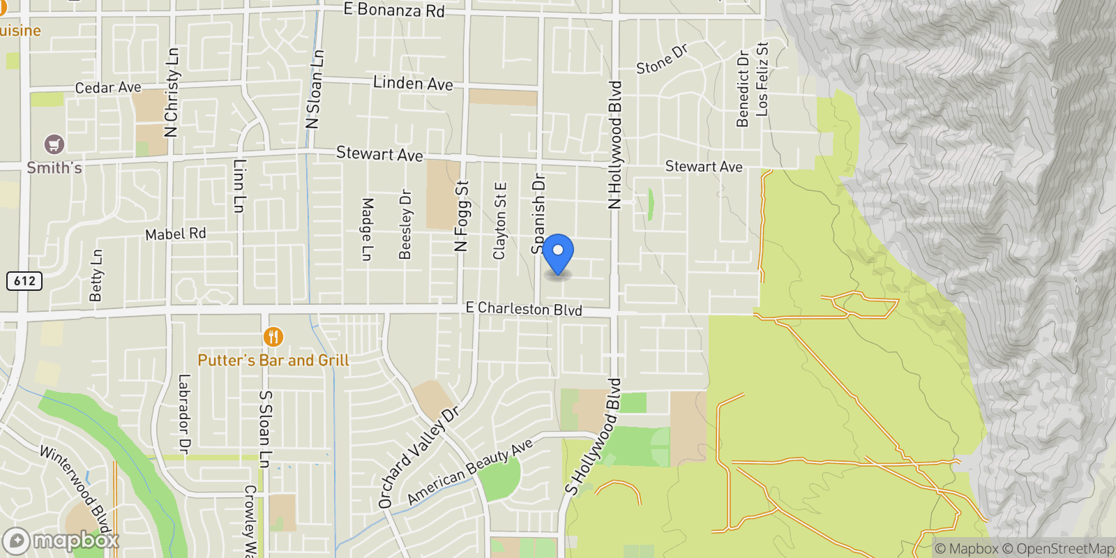 Map showing 6596 Secluded Avenue, Las Vegas, NV 89110, Las Vegas, Nevada, United States.