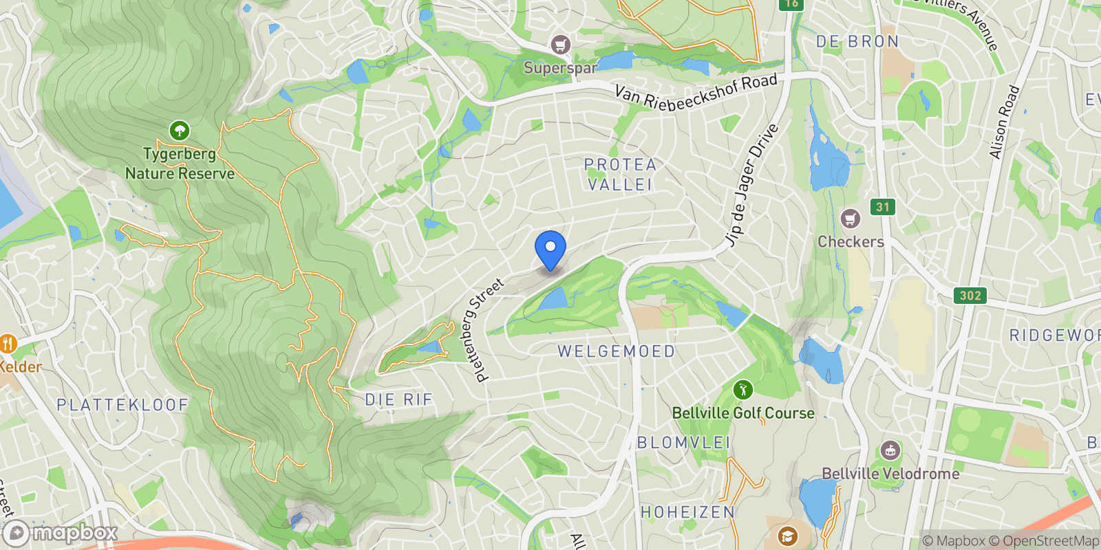 Map showing South Africa, Western Cape, Bellville, Kommissaris Street, 93, Cape Town, Western Cape, South Africa.