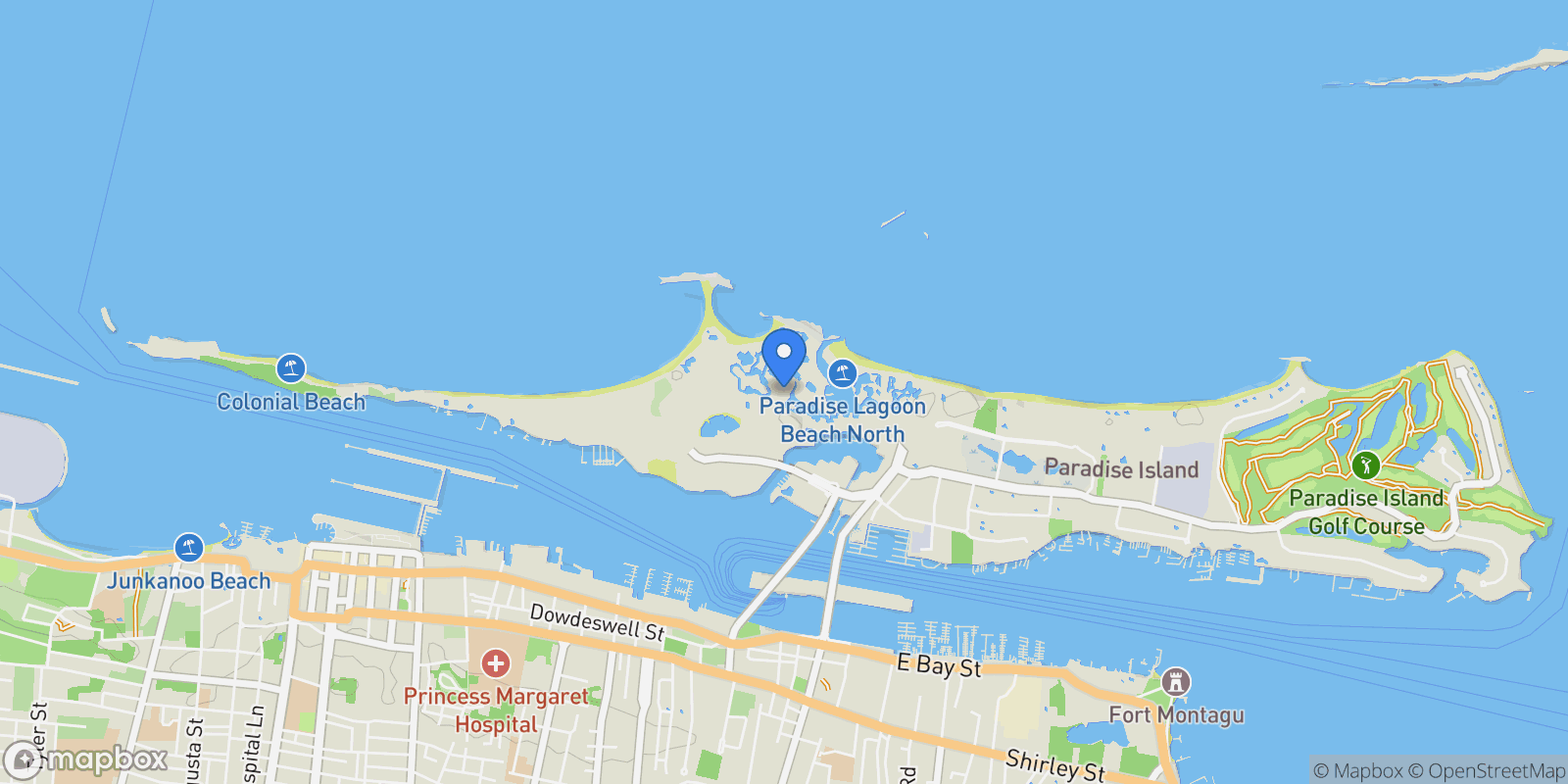 Map showing 1 Casino Drive, Nassau, The Bahamas, Nassau, New Providence, The Bahamas.