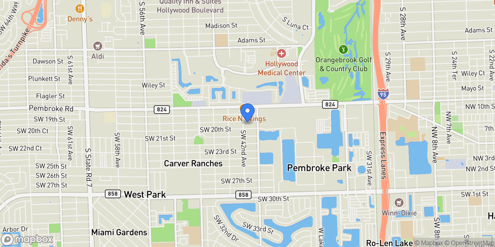 Map showing 4030 SW 19th St, Miramar, Florida, United States.