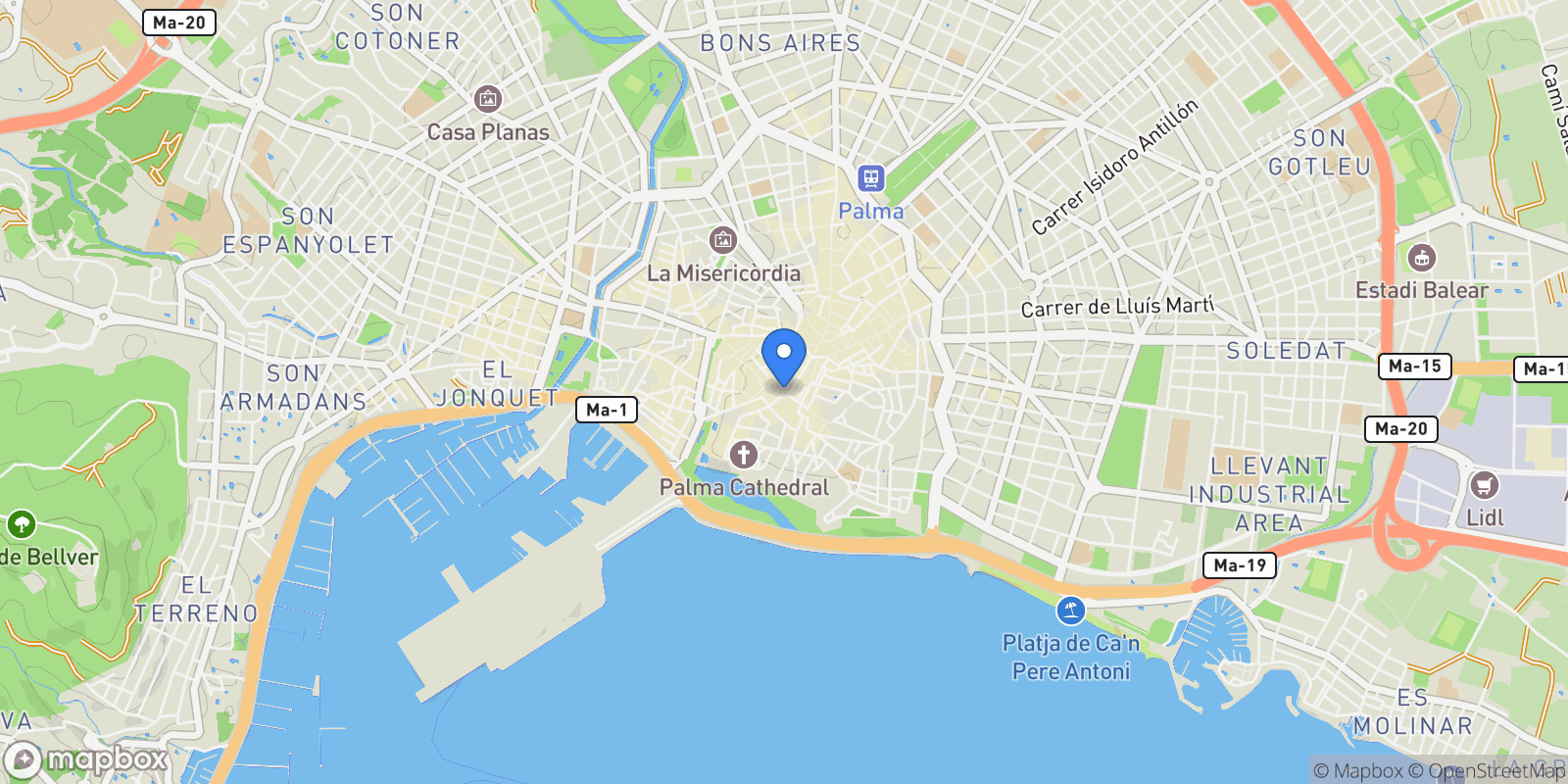 Map showing Antoni Mulet, Palma, Balearic Islands, Spain.