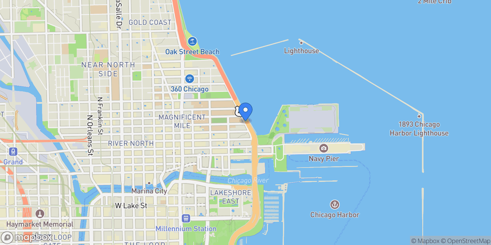 Map showing 118 E Erie Street , 15A, Chicago, IL 60611, Chicago, Illinois, United States.