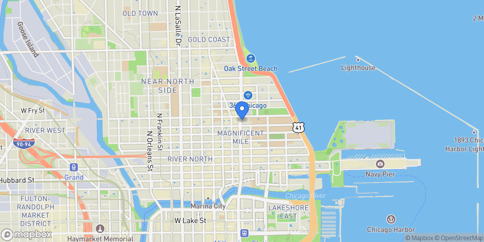 Map showing 777 N Michigan Ave 3604, Chicago, IL 60611, Chicago, Illinois, United States.