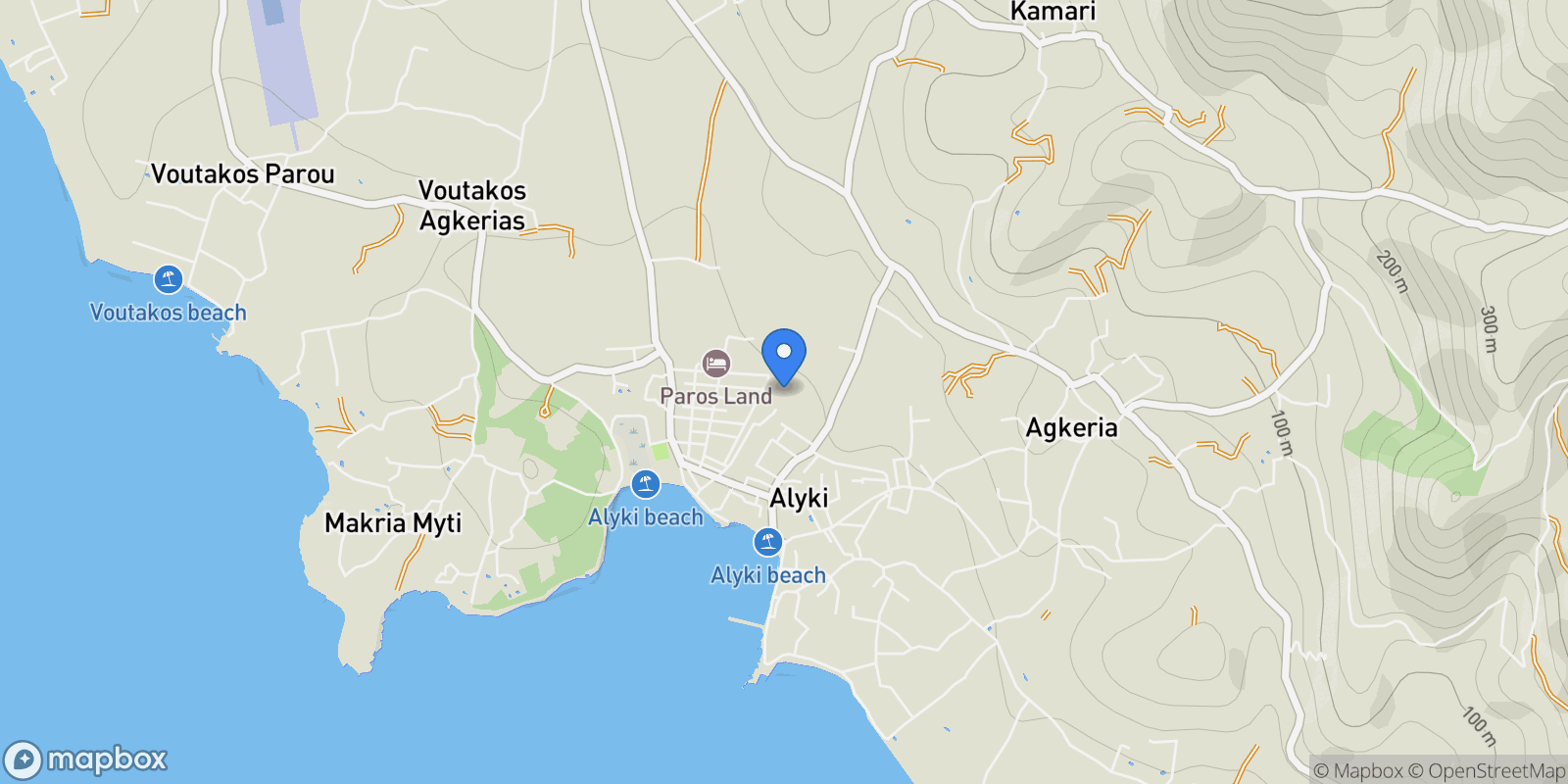 Map showing Paros, Aegean, Greece.