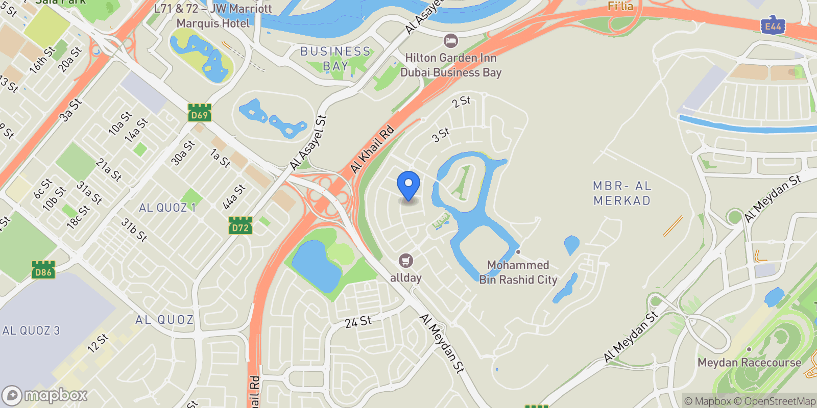Map showing Dubai, Dubai, United Arab Emirates.