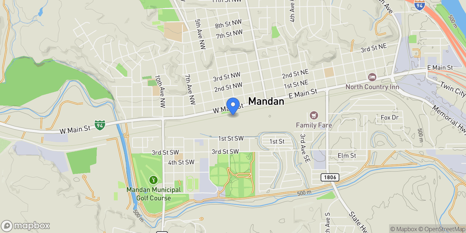 Map showing 3511 Silver Leaf Avenue Nw, Mandan, ND 58554, Mandan, North Dakota, United States.