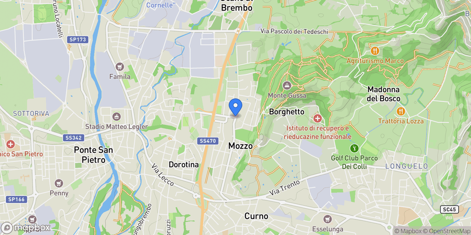 Map showing 24030 Mozzo BG, Italia, Mozzo, Lombardy, Italy.