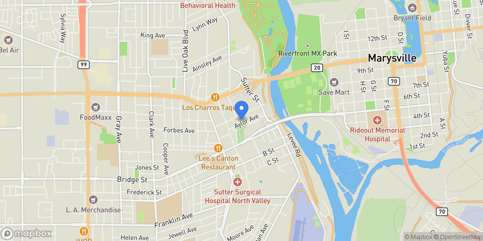Map showing 679 Kiley Avenue, Yuba City, California, United States.