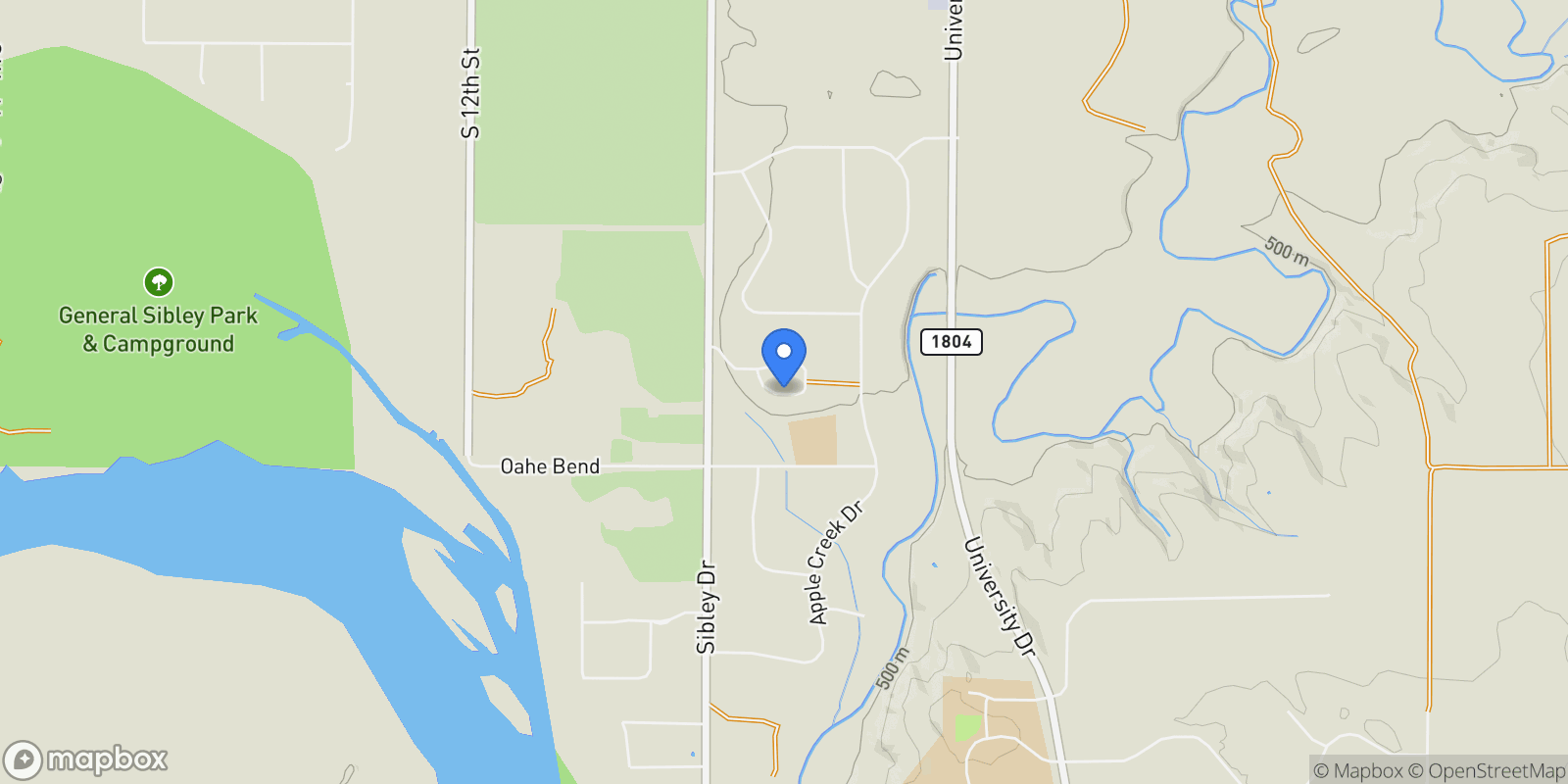 Map showing 2234 Sherman Drive, Bismarck, ND 58504, Bismarck, North Dakota, United States.